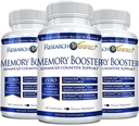 מחקר המאומת Memory Booster - Nootropic Supplement - Enhance Cognition and Memory - Lion's Mane, Genekgo Biloba, BioPerine - 3 חודשים אספקה - Non-GMO - Made in the USA