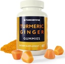 TACANNA Turmeric וג'ינג'ר חניכיים - 60 Count for Adults and Teens, Apricot Flavor, Immune Support, Non-GMO & Gluten Free Supplement