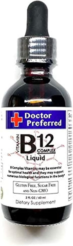 ויטמין B12 מורכב נוזל sublingual טיפות במהירות Absorption B2, B3, B5, B6 ו B12. 2 oz - 60 יום אספקה