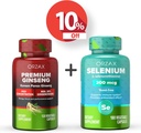 ORZAX Premium גינזנג 120 קפסולות ו- Selenium 200 Mg 180 קפסולות לוחיות, Bundlele