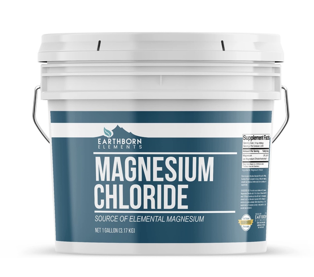 Earthborn Elements Magnesium Chloride (1 Gallon), תוסף תזונתי, מקור גדול של מגנזיום אלמנטרי