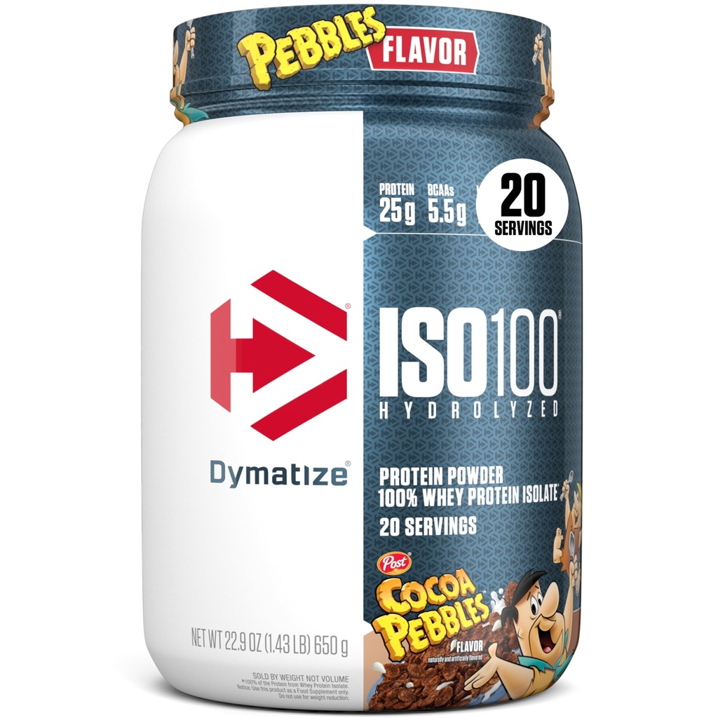 Dimatize x Cocoa Pebbles ISO100 אבקת חלבון Whey חלבון Isolate, 25g של חלבון, 20 משרתים, 5.5g BCAAs, 120 Cal, Gluten Free, 1g שומן, 1g סוכר, 2g Carb, 2g Carb