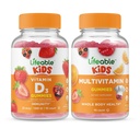 ויטמין D ילדים + Multivitamin ילדים, חניכיים Bundle - גדול Tasting, ויטמין תוסף, Gluten חינם, GMO חינם, Chewable Gummymymymy
