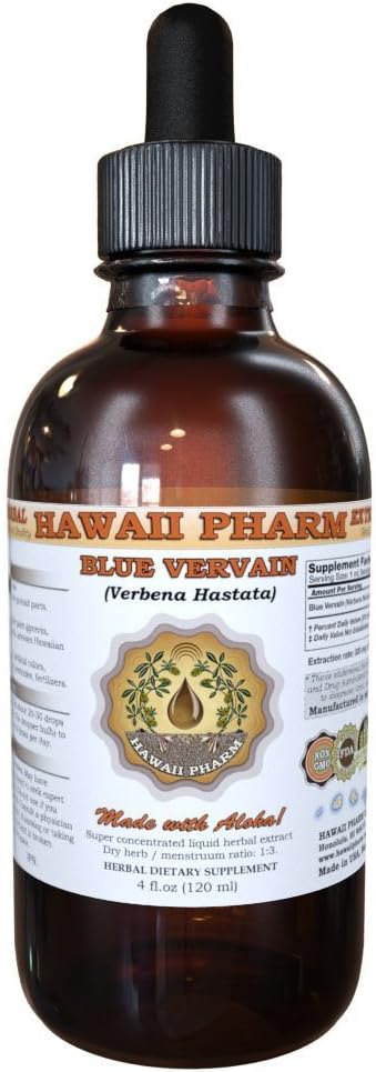 Blue Vervain נוזל לחלץ, אורגני Blue Vervain (Verbena Hastata) Tincture 4 oz