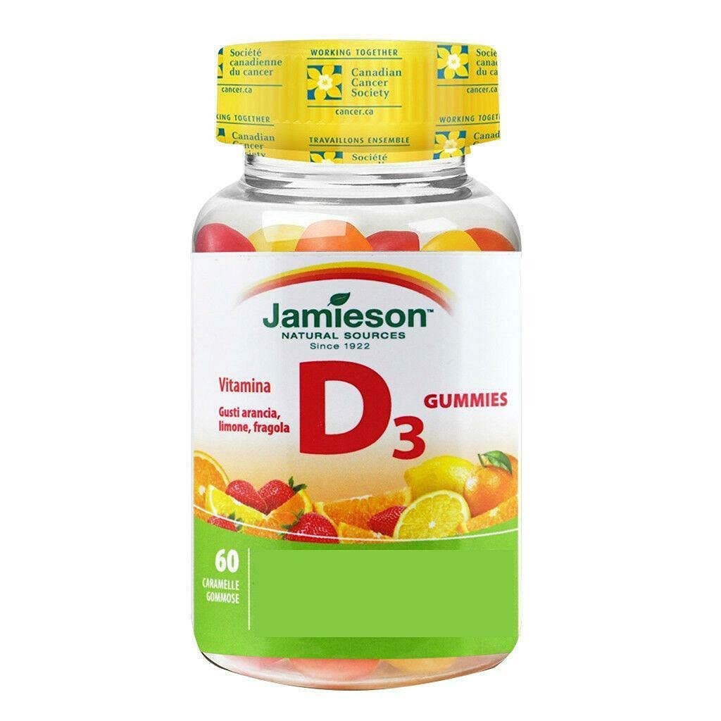 ג'יימיסון ויטמין D Gummies 1000 IU - Orange, Strawberry, לימון, 60s