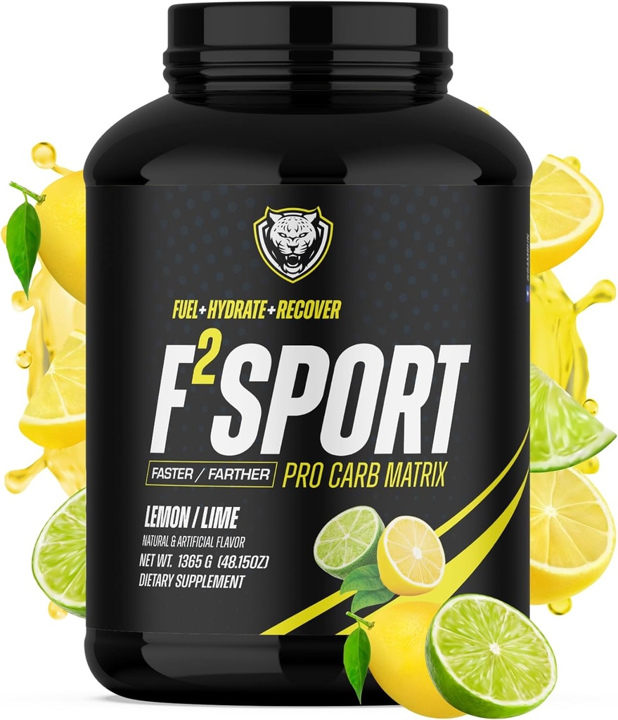6AM Run F2 Sport Pro Endurance Fuel - Cluster Dextrin® Carb Matrix with Electrolytes for Running, Training & Recovery (50 משרתים, לימון לים)