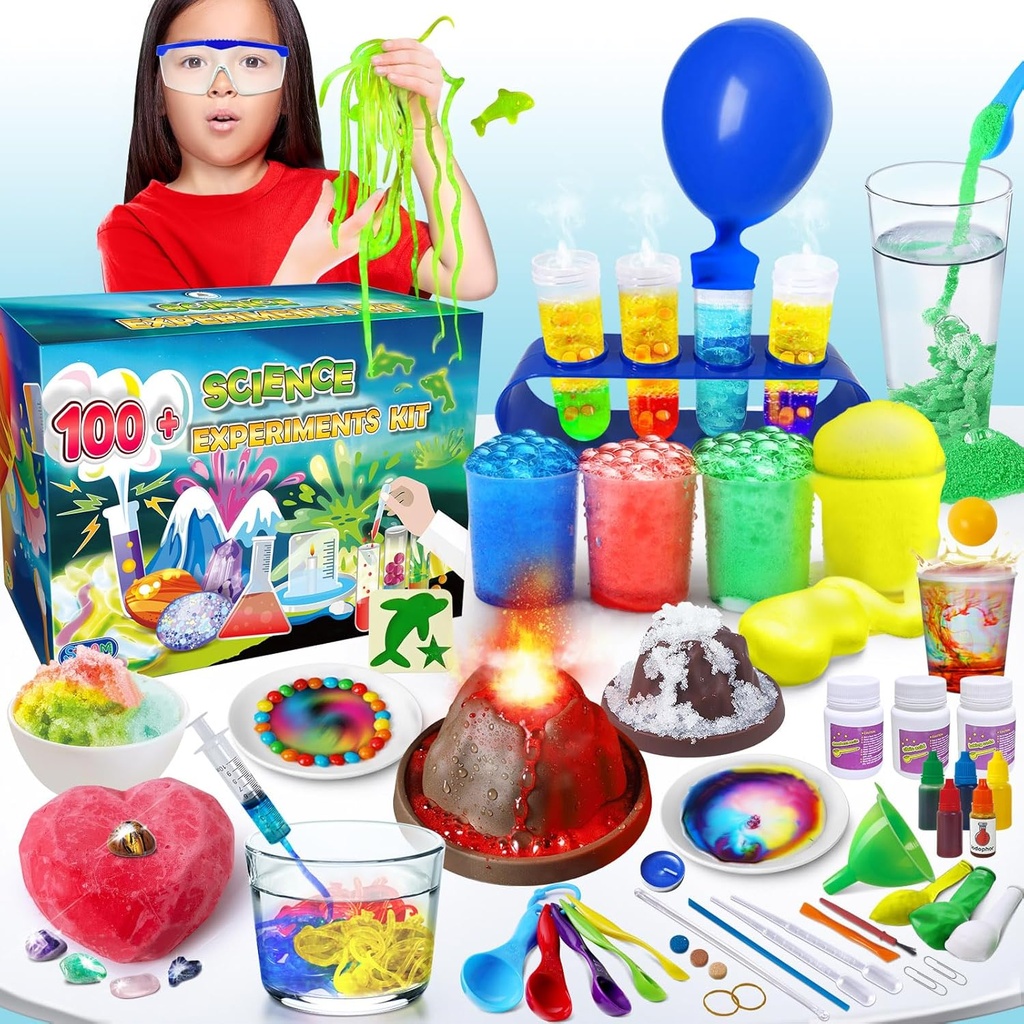 UNGLINGA 100+ Science Lab הניסויים Kit for Kids, S.T.E.M פעילויות חינוכיות יום הולדת מתנות לילדים, כימיה סט, Gems Dig, Volcano, Glowing Worms