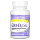 המאה ה-21 Calcium 600 Plus D Plus מינרלים Caplets, 120Count (27498)