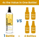 Fidus 100% שמן מגנזיום טהור Spray עם Vanilla Butter - Big 8 fl oz Topical Magnesium Chloride עבור רגליים, אורגני Natural Magnesium Spray Essential Oils from Ancient Zechstein Seabed