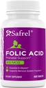 Saprel Folic Acid 400 mcg - ויטמין B9-400 Tablet, ויטמין טרום לידתי ופוסטנטלי לפיתוח Fetal, Red Blood Cell הפקה, Cell and Neural Development