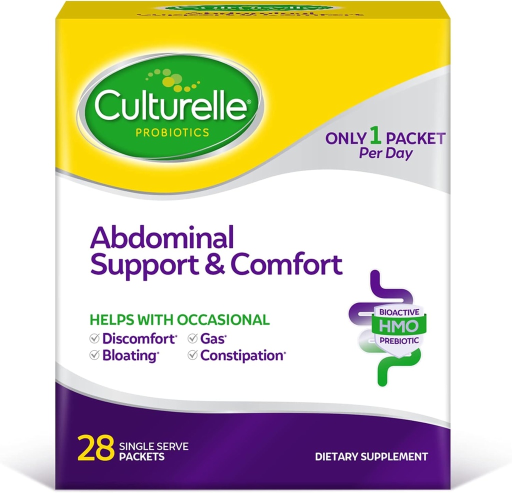 Culturelle Abdominal Support & Comfort, Daily Proactive Approach to Promote Gut Health *, Helps with Occasional Abdominal בעיות, Bloating, and Gas - 28(Pack of 1)