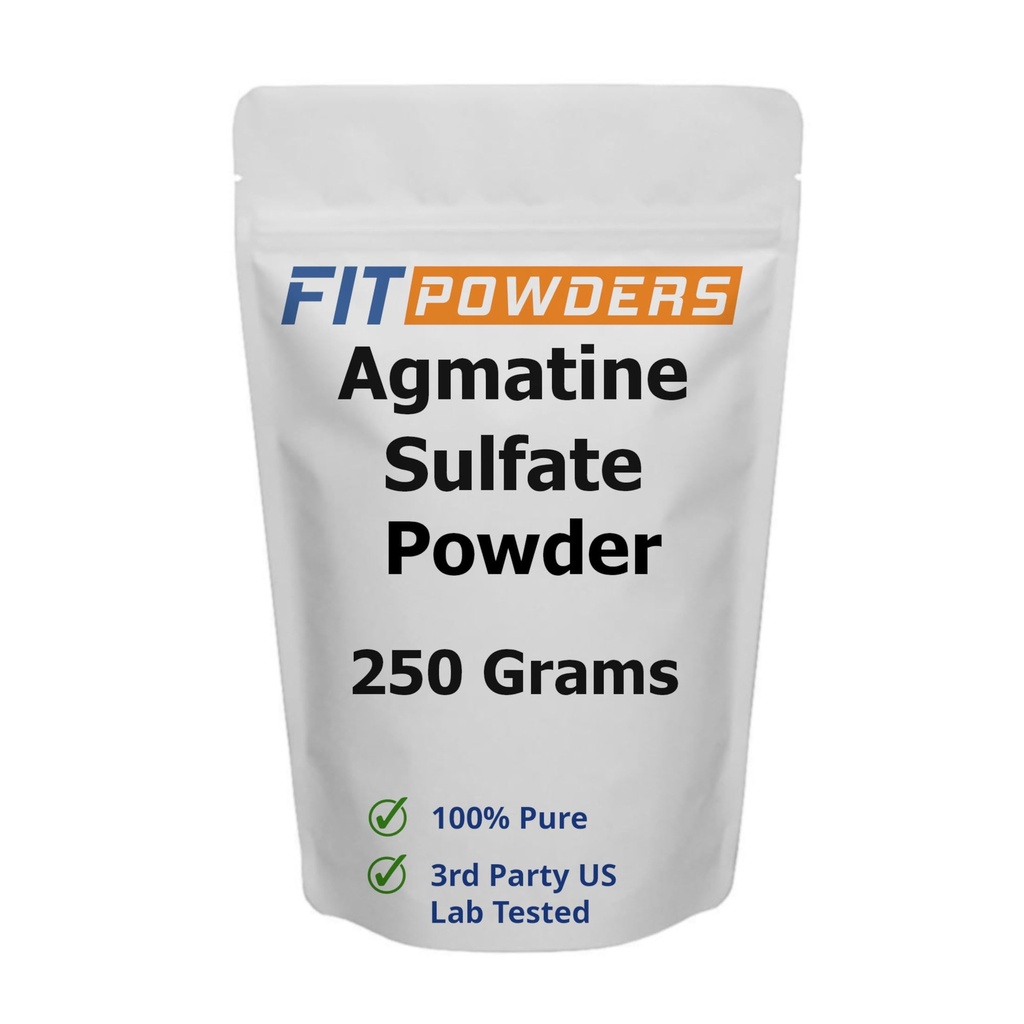אבקת Agmatine Sulfate 250 גרמים (גדלים מורכבים) כוח ושומן (Nitric Oxide) 100% אבקת Agmatine טהור, טבעוני, Gluten-Free