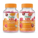 Calcium חיים עם ויטמין D ילדים + פרוביוטיקה 2 מיליארד CFU ילדים, חניכיים Bundle - גדול Tasting, ויטמין תוסף, Gluten Free, GMO חינם, Chewable Gummymy