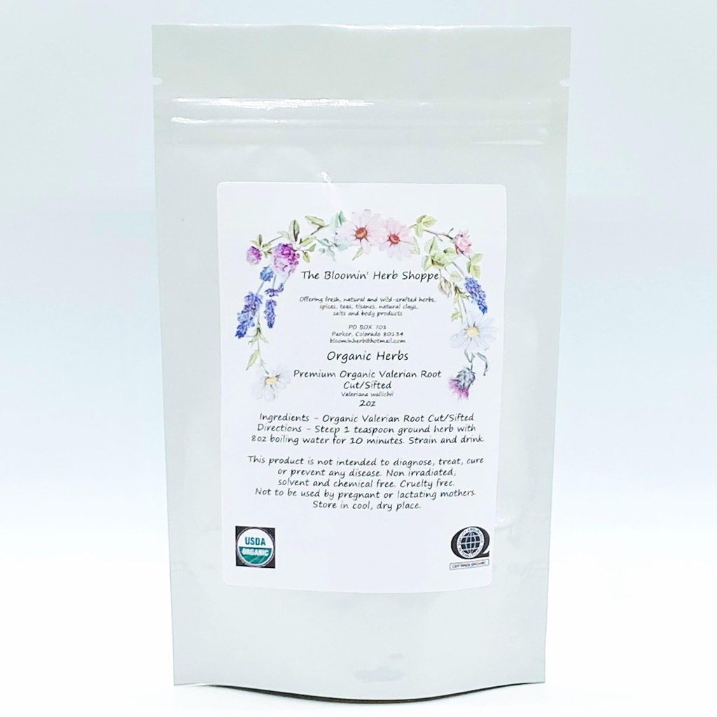 אורגני Premiuman Root לחתוך 2oz The Bloomin Herb Shoppe ולריאן קירichii Tea Tincture