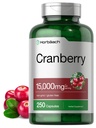 Horbäach Cranberry Pills + ויטמין C | 15,000 מ"ג | 250 קפסולות | Non-GMO ו- Gluten Free Supplement from Concentrate Extract