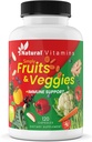 פירות & Veggies תוספי קפסולות - High-Potency Daily Val - ארוז עם ויטמינים חיוניים, נוגדי חמצון ומינרלים - תמיכה תזונה ואופטימית בריאות (אדום & ירוק)