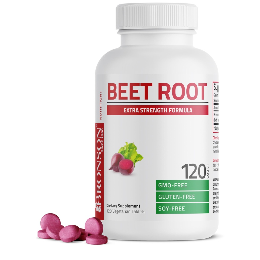 Bronson Beet Root אקסטר כוח, non-GMO, 120 טבליות צמחוניות