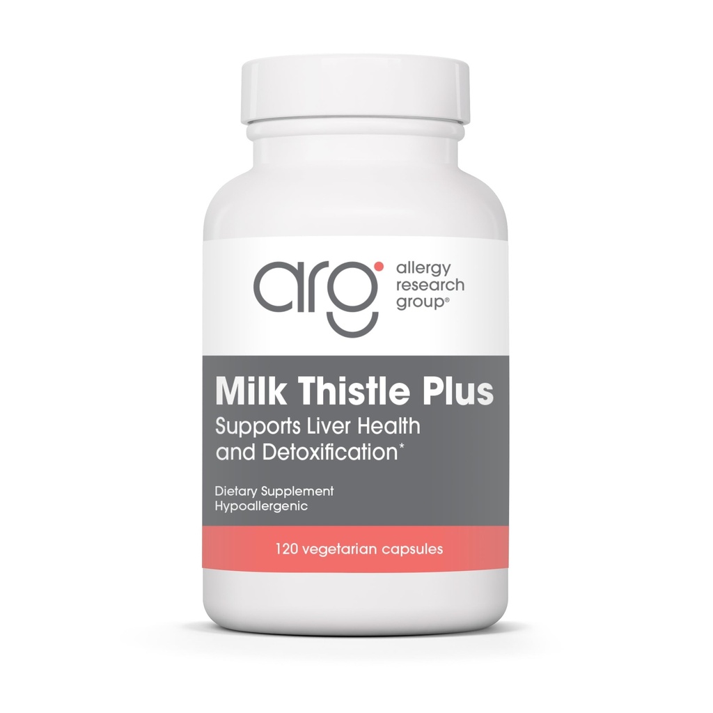 Allergy Research Group Milk Thistle Plus - Liver Health Support, Milk Thistle, Dandelion, Detox, ניקוי, קפסולות צמחוניות - 120 הרוזן