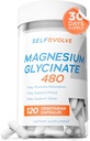 Magnesium Glycinate 480 מ"ג - High Absorption Magnesium תוסף תמיכה מתח, שינה, בריאות הלב, עצבים, מטאבוליזם, 120 קפסולות Veggie, 1 חודש אספקה