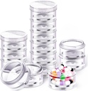 Sieral 2 Pack 7 Day Stackable Pill מארגנים עגולים גלולות מארגנת Case Stackable Weekly תוספי ויטמיניםs Individual Storage Containers Boxes Holder Dispenser with Lids for Travel Medicine, Clear Clear Clearer