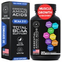 Essential Amino Acids תוספת לנשים וגברים - תרכובת טבעונית BCAA Amino Acid לצמיחת שרירים עם כל 9 BCAAs Essential Aminos - Advanced Workout Power & Recovery Formula - 120 EAA BCAA גלולות
