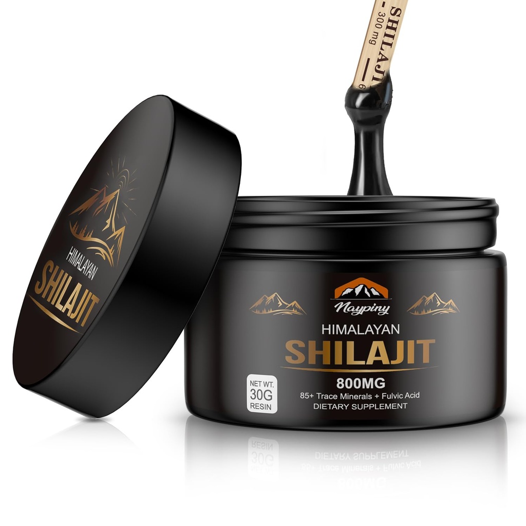 Shilajit Pure ההימלאיה אורגני Resin - 800 מ"ג זהב כיתה שילאג'יט Resin עם Fulvic Acid & 85 + Trace מינרלים מורכבים עבור אנרגיה, כוח ותחמושת, Shilajit עבור גברים ונשים, 800 מ"ג