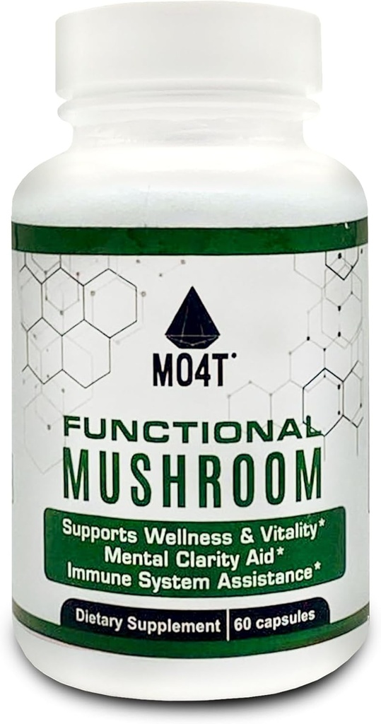 פונקציונלי Mushroom Shiitake, Lions Mane, Maitake, Chaga- Vitality, Clarity & Immune סיוע - 60 קפסולות