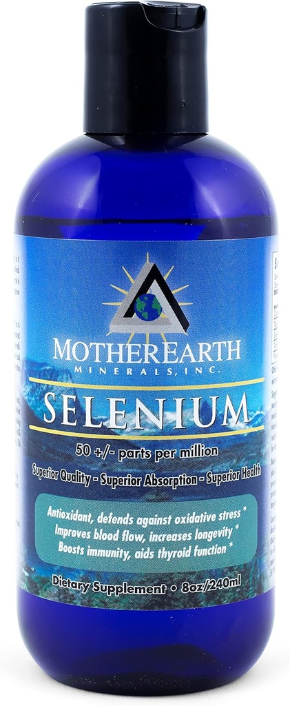 אמא כדור הארץ מינרלים - Selenium - מקדם צמיחה נורמלית של הגוף, תומך פוריות, מעודד קליטת אסטאליות, אנטי-oxidant - 8 Ounce 96 משרתים 96