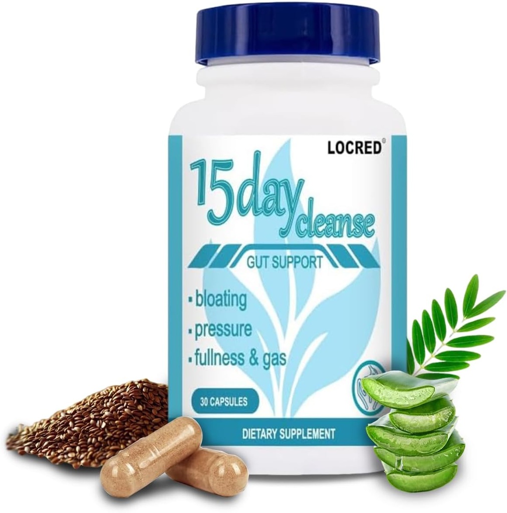 15 יום ניקוי קפסולה, קולון ניקוי Detox ו Gut בריאות לנשים וגברים, עם Senna, Cascara Sagrada & Psyllium Husk, 30 קפסולות