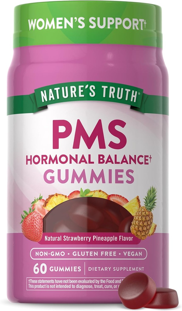 האמת של Nature's Truth PMS Hormonal Balance תומכת בחניכיים לנשים | 60 Count | טבעוני, non-GMO & Gluten Free Supplement