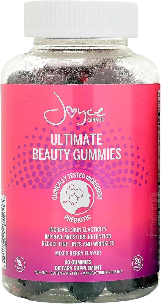 ג'ויס Giraud Ultimate Beauty Gummies, 30 יום אספקה, תומך עור הידה עור בריא טונה, 90 חניכיים