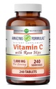 פורמולה מדהימה ויטמין C עם רוז HIPS תוסף | 1000 Mg | 240 טבליות | Non-GMO | Gluten-Free | Made in USA