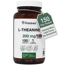 PRISTINE'S L Theanine 200 מ"ג קפסולות תוספי מזון - צד שלישי נבדק N GMO -150 יום אספקה - מרגיעה & Sleep Quality קפסולות תמיכה - טבעוני, cGMP Facility & Gluten Free Glass Bottles
