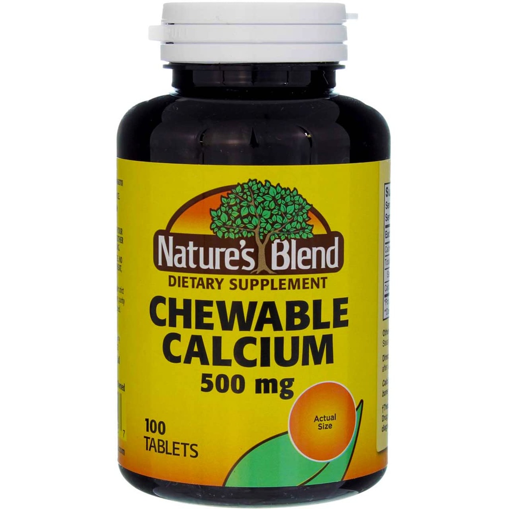 כדור הארץ של הטבע Calcium Chewable בוואריה קרם 500 מ"ג 100 Tabs