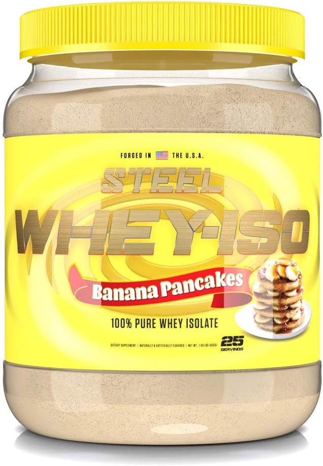 פלדה תוספי Whey-Iso | Whey Isolate אבקת חלבון | Fast Absorbing | Lean שריר גדילה | Easy Digest | Gluten Free | Low Carb | 25 משרת (Banana Panעוגותs)