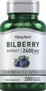 Piping Rock Bilberry לחלץ קפסולות 2400 מ"ג | 200 Pills | Herbal Extractable