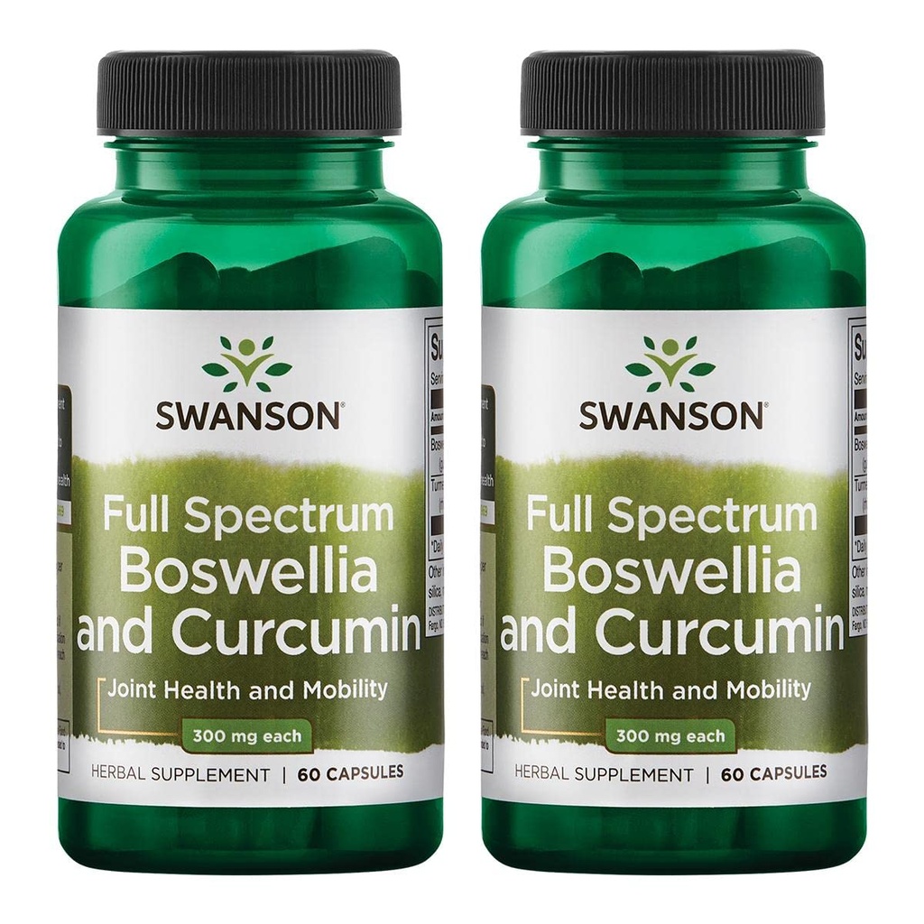 Swanson Full Spectrum Boswellia & Curcumin Natural Wellness Formula - (60 קפסולות) (2 Pack)