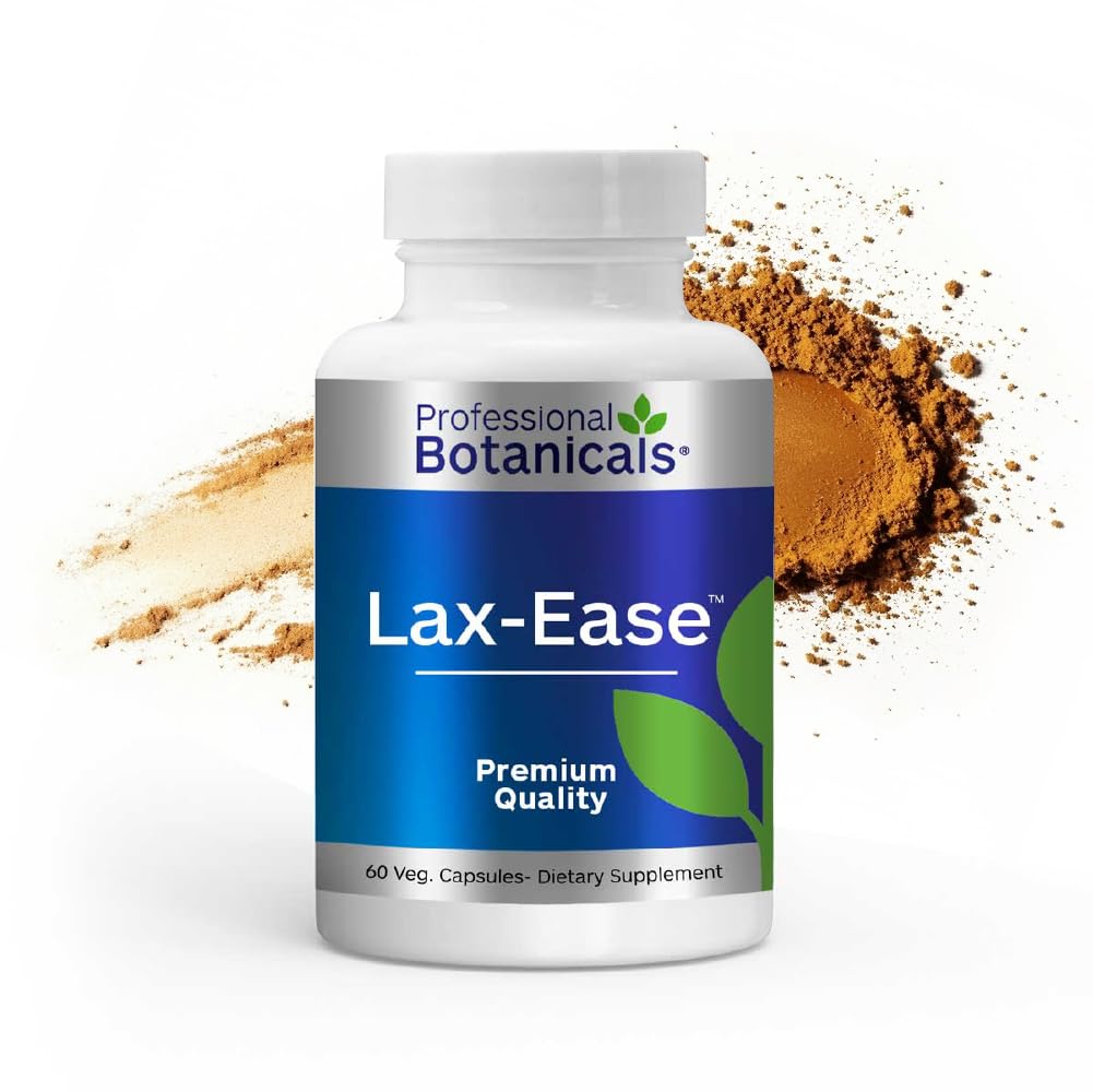 צמחים מקצועיים Lax Ease - Gentle Chemical Digestive Support for Healthy Bowel Normality & Natural Elimination - 90 קפסולות