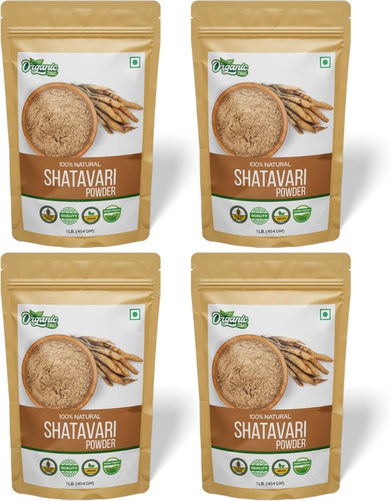 Embrace Your Vitality: Nourish your Feminine Essence with Shatavariאבקת אורגנית - 16 Ounces (Pack of 4) - A Pure and Natural Ayurvedic for Holistic Women's Health Support