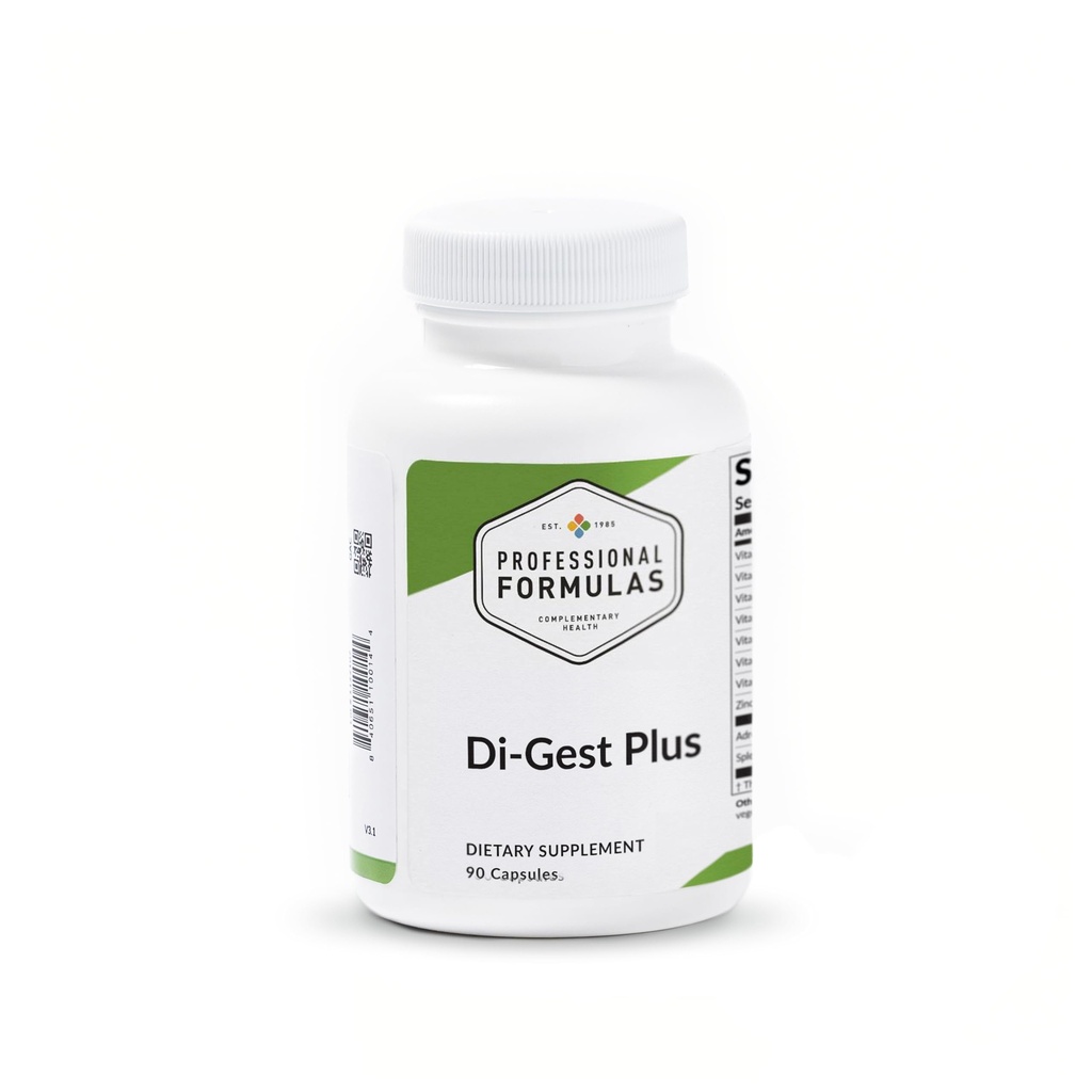פורמולות מקצועיות Di-Gest Plus - Betaine, L-Glutamic Acid, Pancreatin, Papain ו-Ppsin for Healthy Digestion, and Gut Lining - Hypoallergenic, Gluten Free, 90 קפסולות חינם, 90 קפסולות
