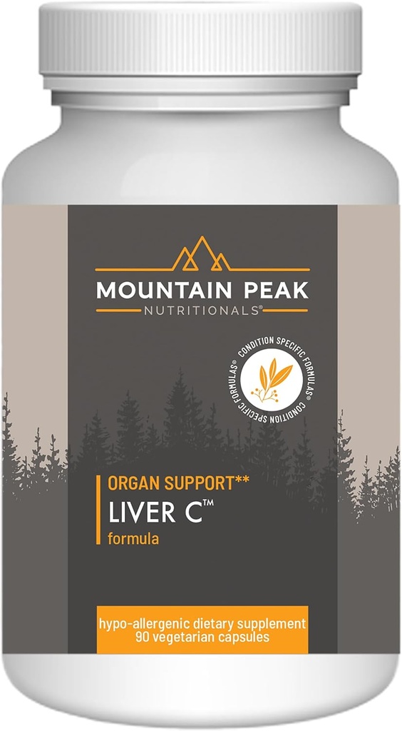 Mountain Peak Nutritionals Liver C - תוסף איברים מסייע לשמור על פונקציונליות חיה בריאה ואנרגיה ייצור - w /Siliphos® & Mushrooms - Hypoallergenic Dietary (90 קפסולות צמחוניות)