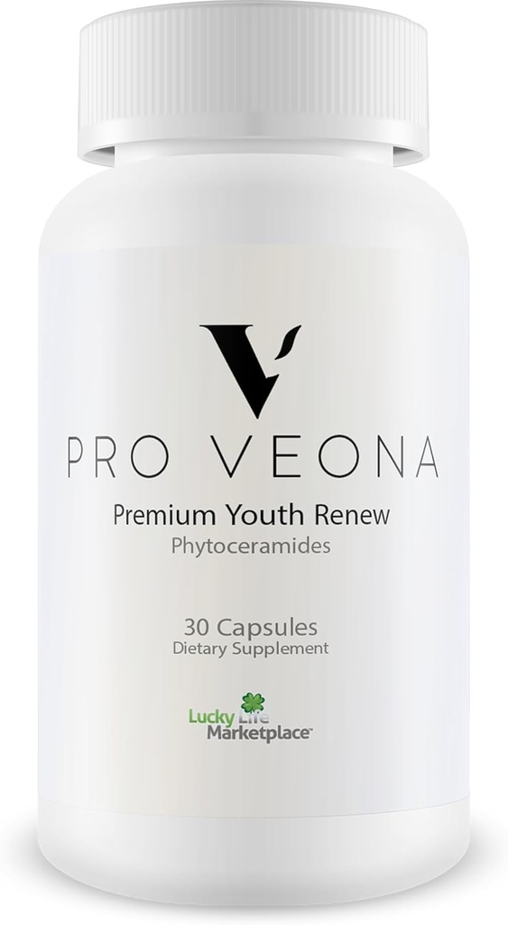 Pro Veona Phytoceramides - Premium Phytoceramides תוספת עם ויטמינים חיוניים - תמיכה יאנגר מחפש עור בריא - לעזור להפחית עור יבש ושיפור הידרה - קידום ייצור Collagen
