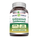פורמולות מדהימות Echinacea עם תוסף זהב | 450 Mg | Veggie קפסולות | Non-GMO | Gluten Free | Made in USA (1 Pack, 250 Count)