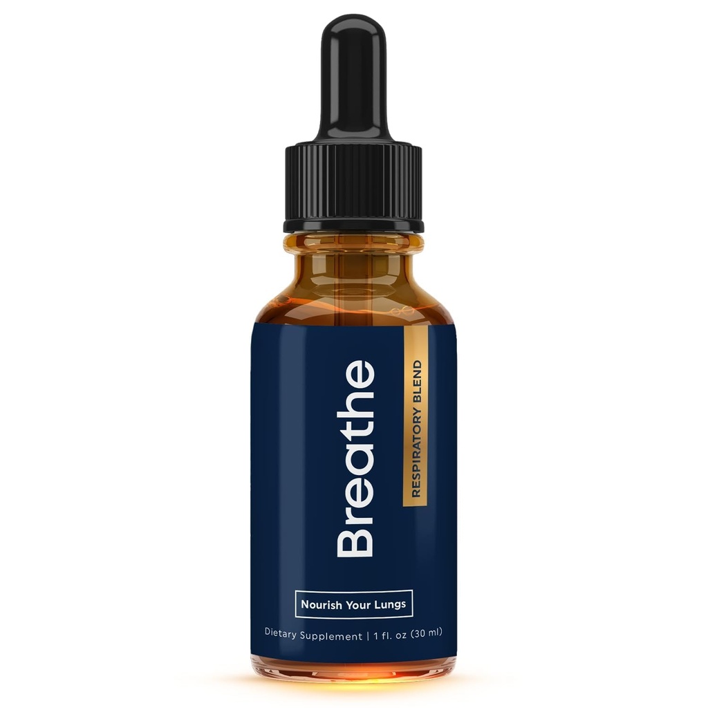 BREATHE 8-IN-1 מולליין טיפות עבור Lungs & Airways (1 fl. oz.): Pepperט, Thyme, & Mullein Leaf עבור Lungs Detox עבור מעשנים - לשבור את Mucus & Breathe Clear - GMO-Free & Made בארה"ב