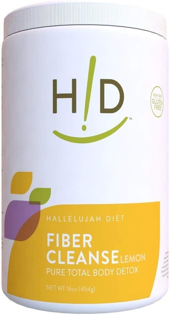 אבקת Hallelujah Diet Purese - Lemon Flavored, Psyllium ו- Flax Seed-מבוסס אבקה, מבטל טוקסיןs ומשחזר את הפונקציה Optimal Bowel, הורמון ניקוי טבעי תוספת - (16oz)
