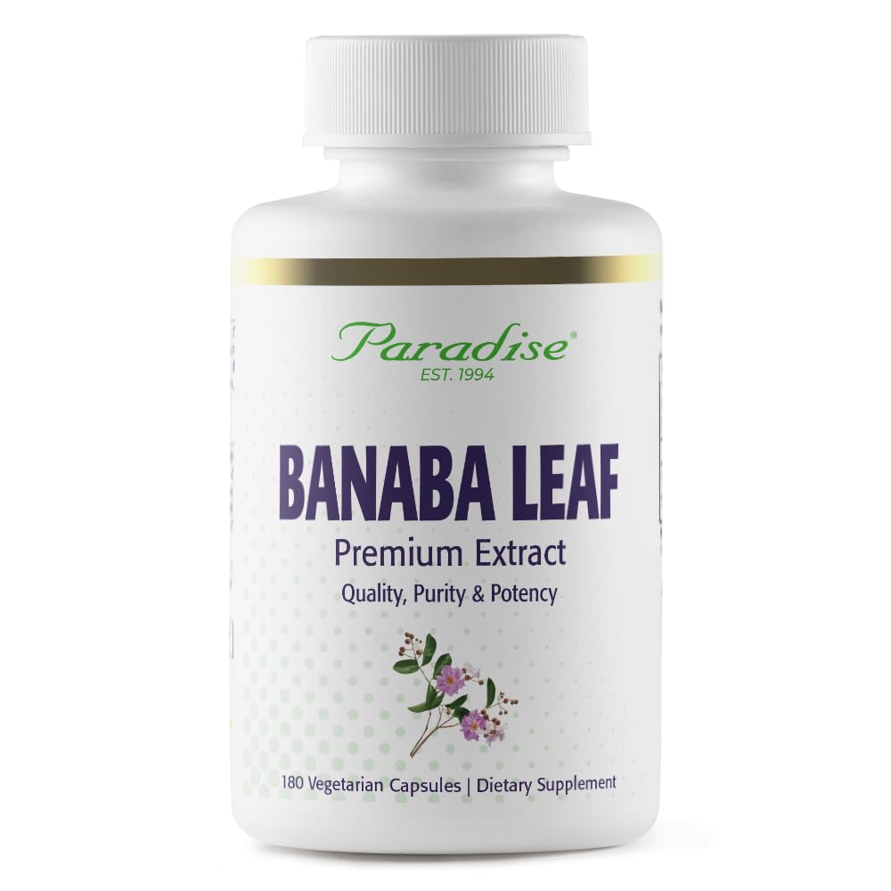 Paradise Herbs, Banaba Leaf, 12:1 תמצית מואצת, 250 מ"ג, טבעוני, גלוטן חינם, ללא GMO, 180 קפסולות