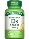 ויטמין D3 2000 IU | 300 Softgels | High Potency Formula