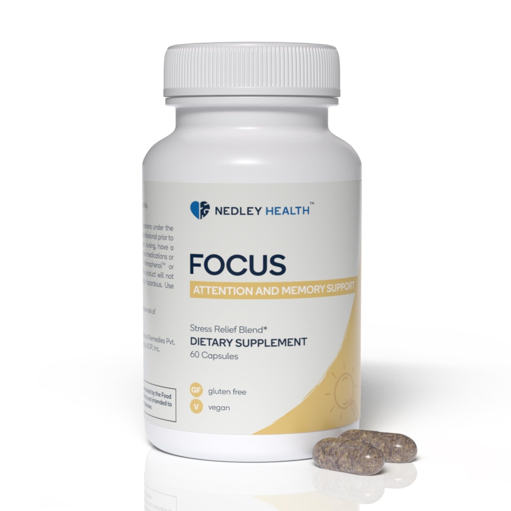 Focus - Premium Cognitive Enhancement תוסף עם nootropics טבעיים - Memophenol, Bacopa, & DMAE - 60 קפסולות Veggie (Focus)