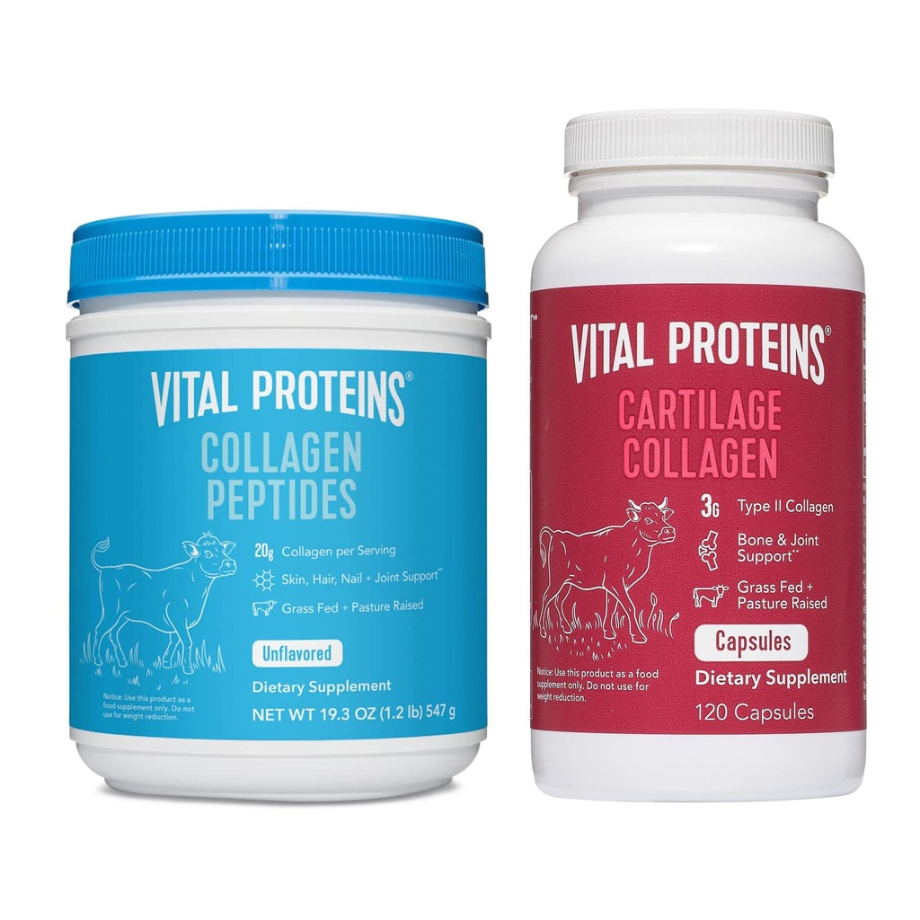 חלבון Vital Collagen Peptides אבקת 19.3oz+ גלולות, סוג II