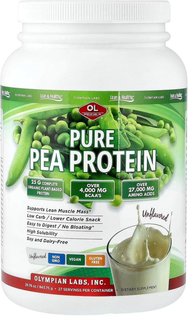 צמחי אולימפיה המבוססים על אבקת חלבון Pea, Unflavored - 25 גרם של חלבון, טבעוני, נמוך נטו פחמימות, Gluten חינם, Lactose חינם, No Sugar הוסיף, Soy Free, כשר, non-GMO, 2 פאונד אבקת חלבון אבקת חלבון אבקת חלבון אבקת חלבון אבקת חלבון אבקת חלבון